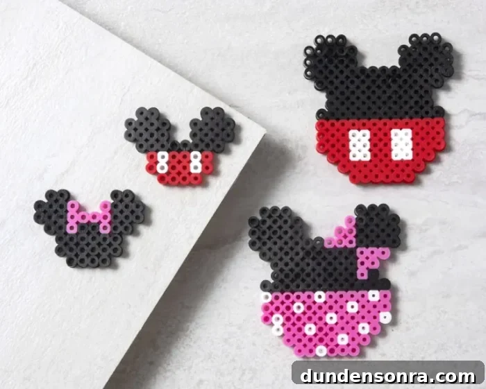 22 Magical Disney Crafts Kids Will Love 3 Mickey and Minnie Mouse Perler Beads - Disney Craft Ideas