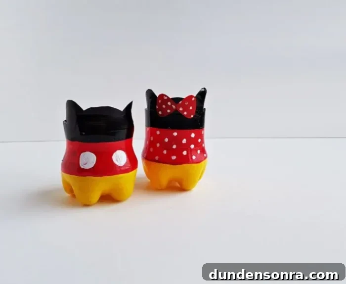 22 Magical Disney Crafts Kids Will Love 4 Upcycled Bottle Mickey Craft - Disney Craft Ideas