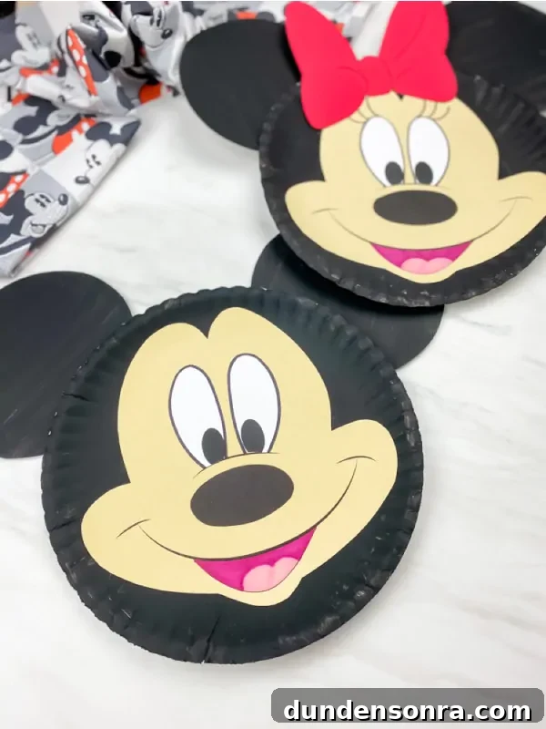 22 Magical Disney Crafts Kids Will Love 6 Minnie and Mickey Paper Plate Crafts - Disney Craft Ideas