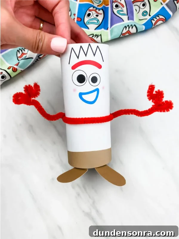 22 Magical Disney Crafts Kids Will Love 8 Toilet Paper Roll Forky Craft - Disney Craft Ideas