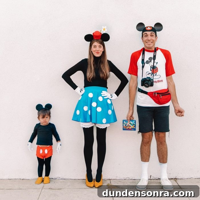 DIY Family Disney Costume - Mickey and Minnie Mouse