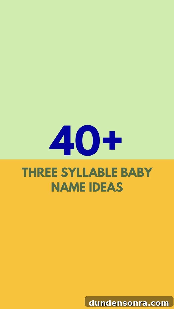three syllable baby names graphic