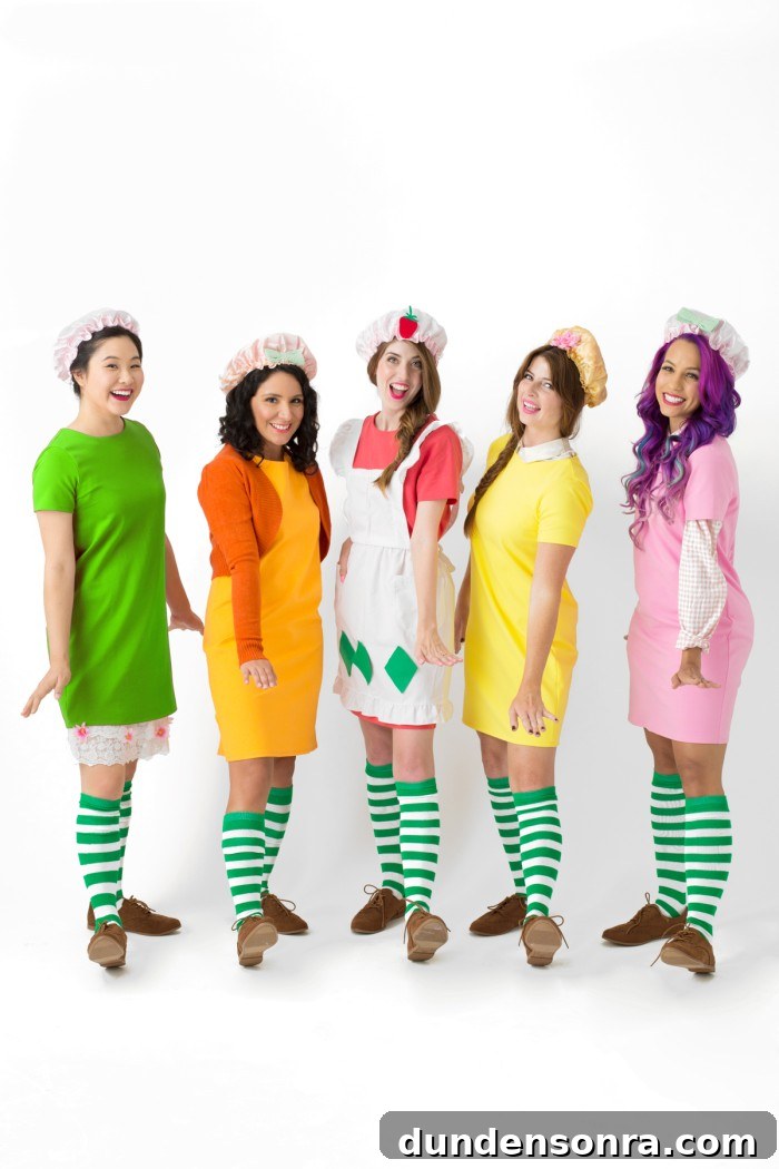 Group strawberry shortcake costume image.