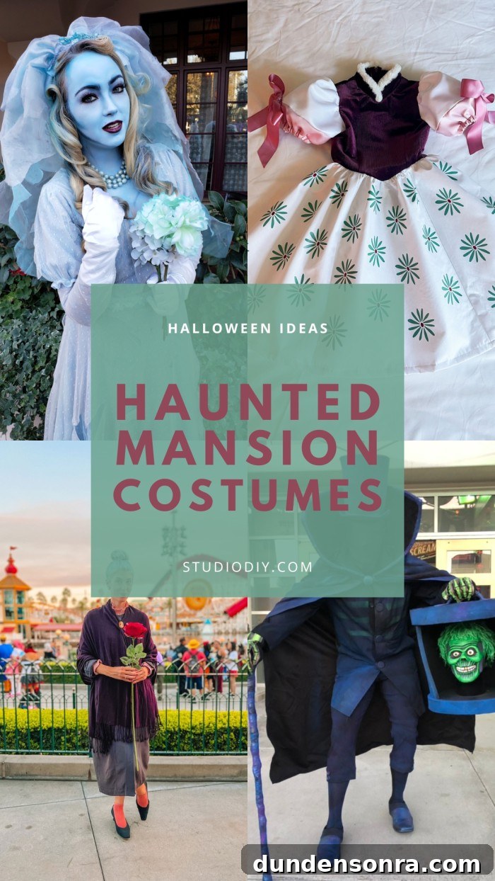 collage of haunted mansion costumes