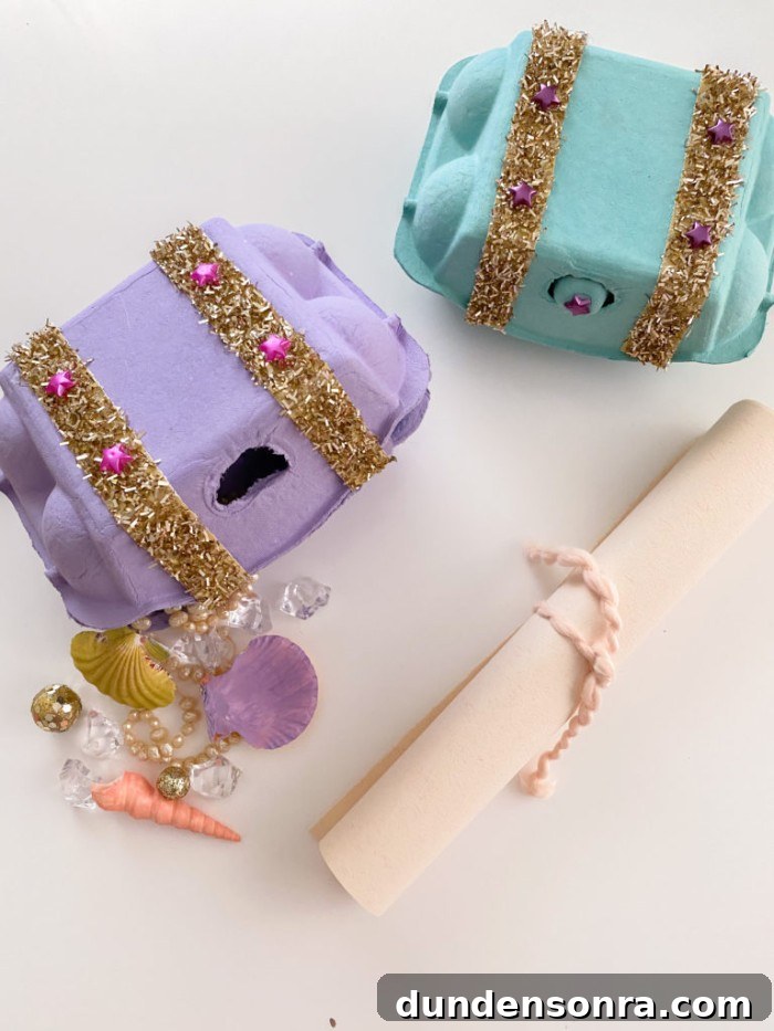 Mermaid Crafts for Kids: 25 Fun Underwater DIY Ideas 5 Mermaid treasure chests craft