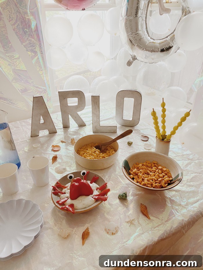 Under the sea food table.