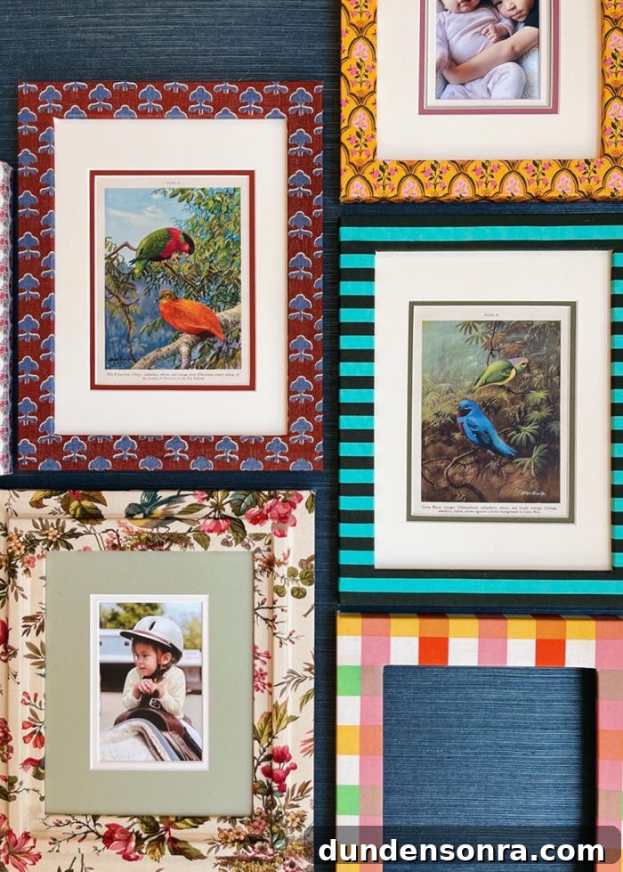 Handmade Gift Ideas Grandparents Will Cherish 15 Various embroidered frames on a wall.