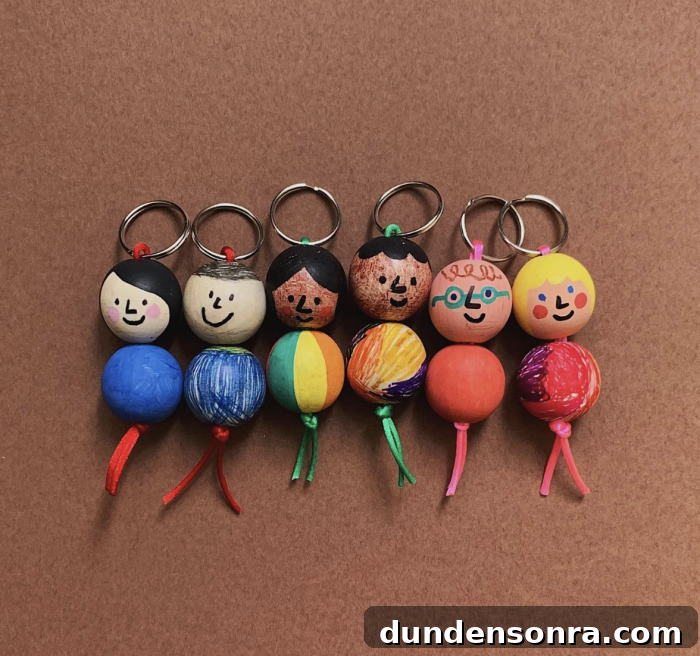 Handmade Gift Ideas Grandparents Will Cherish 17 Homemade keychains decorated as little people.