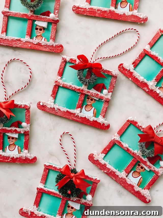 Handmade Gift Ideas Grandparents Will Cherish 5 Popsicle Stick Christmas Window Ornaments on Marble