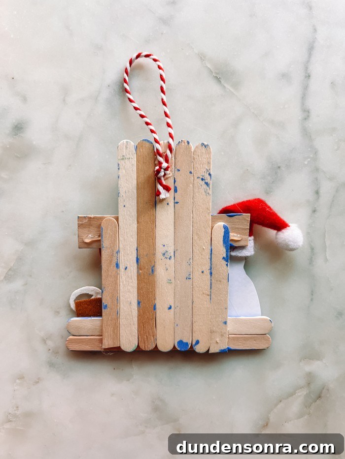 back of popsicle stick ornament