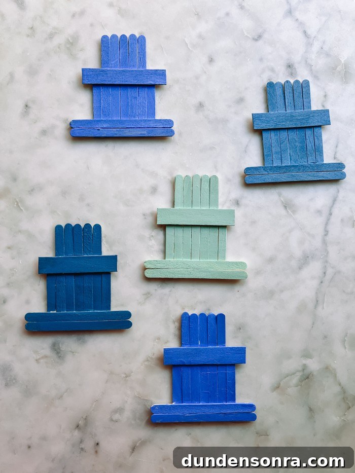 painted fireplace popsicle stick ornaments