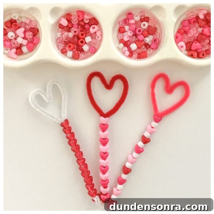 Bead wants with hearts on the end.