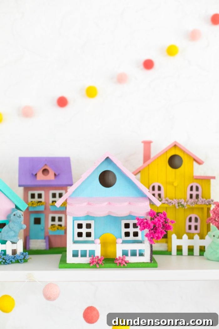 Crafted houses with pastel colors. 