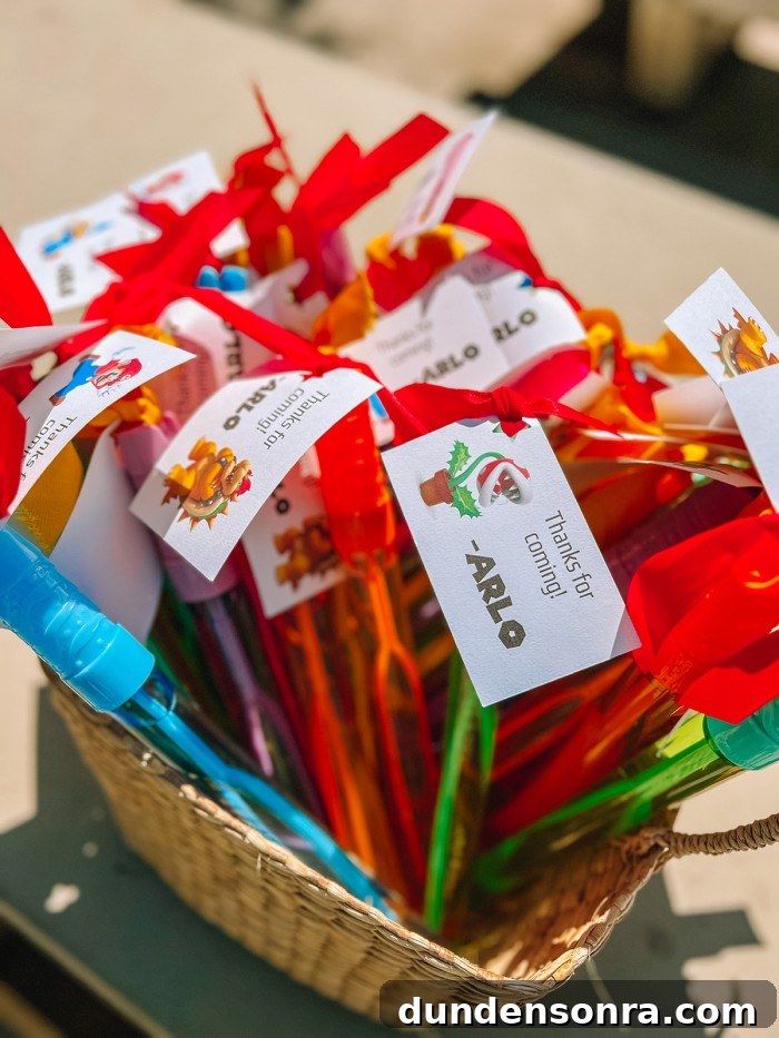 bubble wands with Super Mario thank you tags