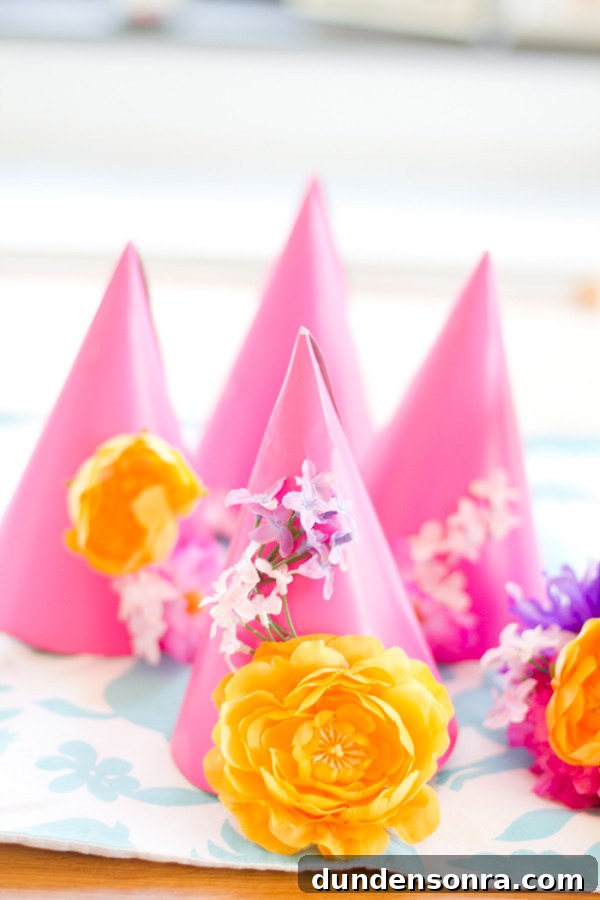 Faux Flower Party Hats