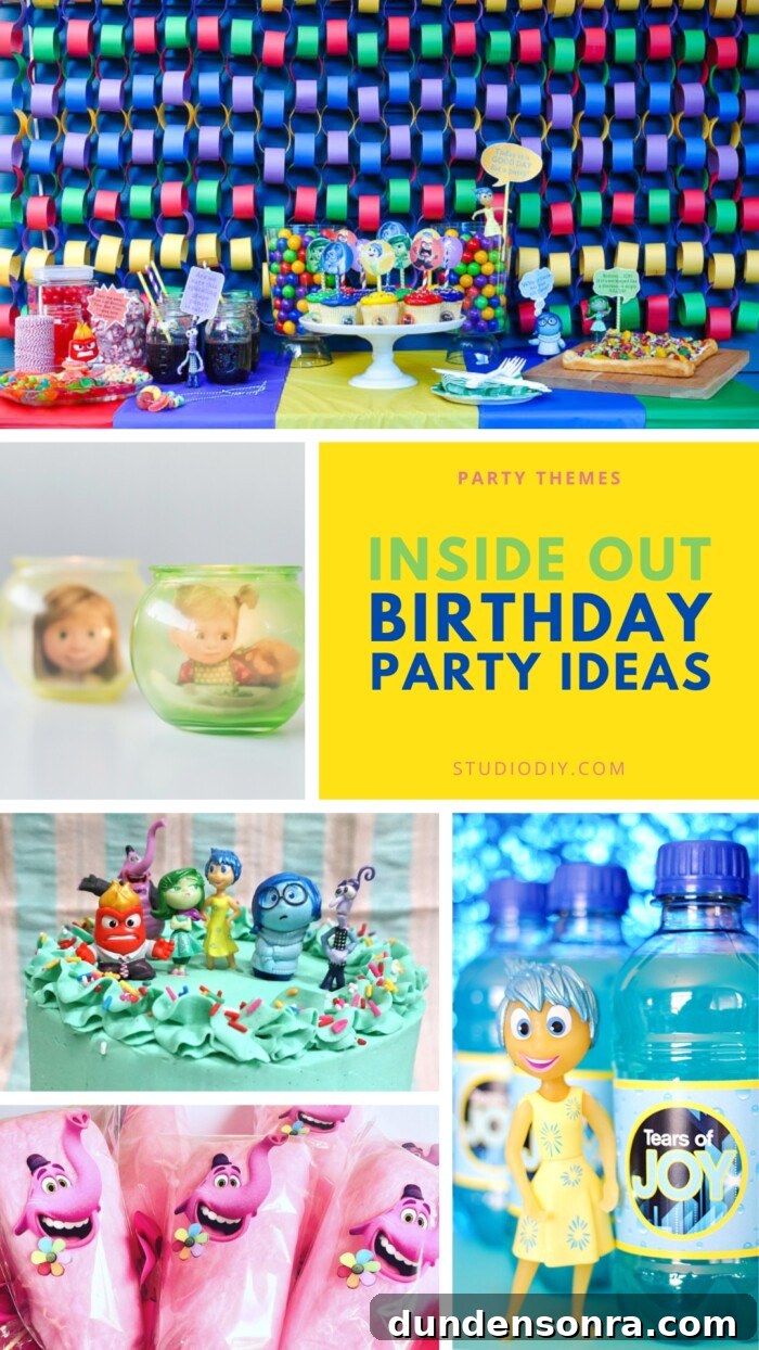 Inside Out Birthday Party Ideas collage