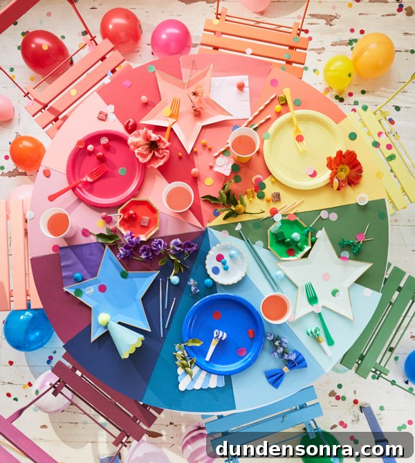 Color block party table. 