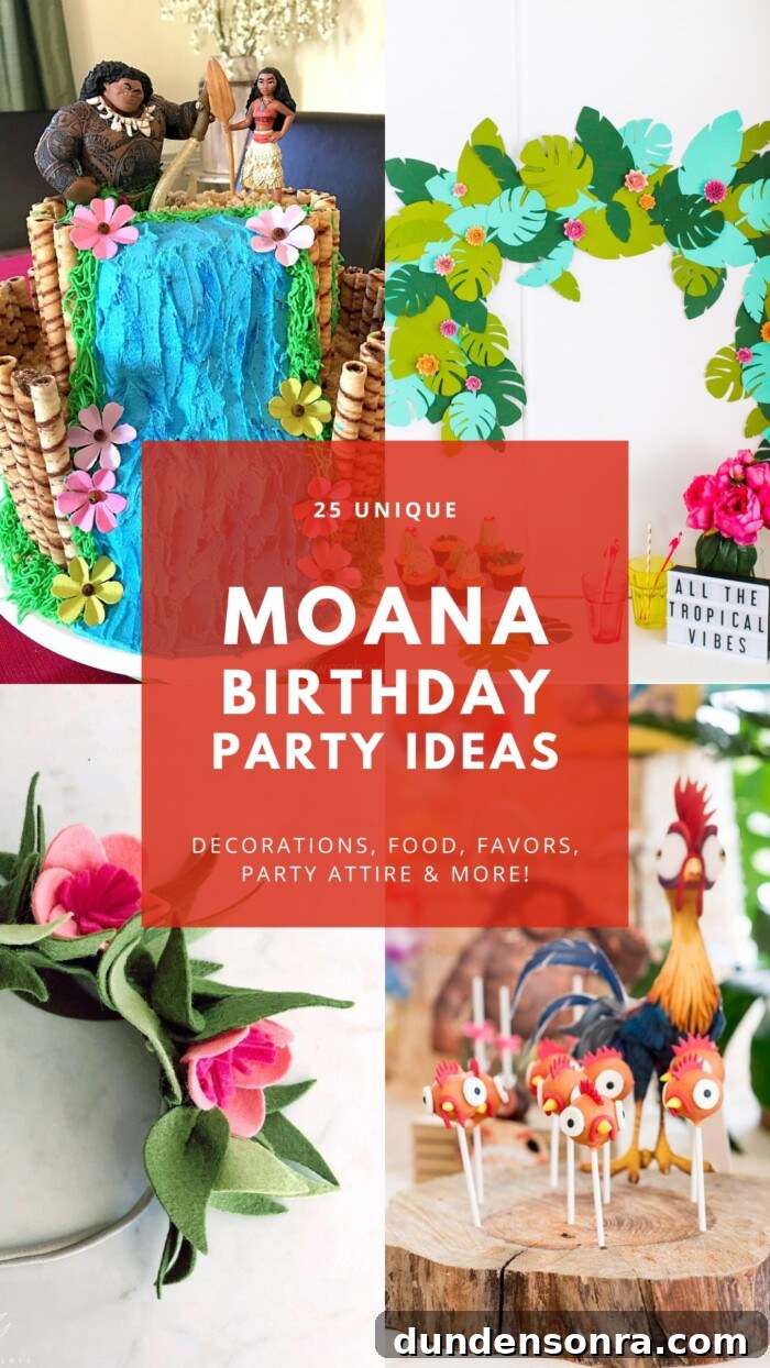 25 Moana Birthday Party Ideas Kids Will Love 2 Collage of Moana Birthday Party Ideas