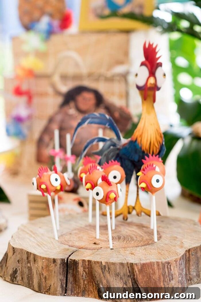 Hei Hei Cake Pops Cake pops in the shape of chicken heads.
