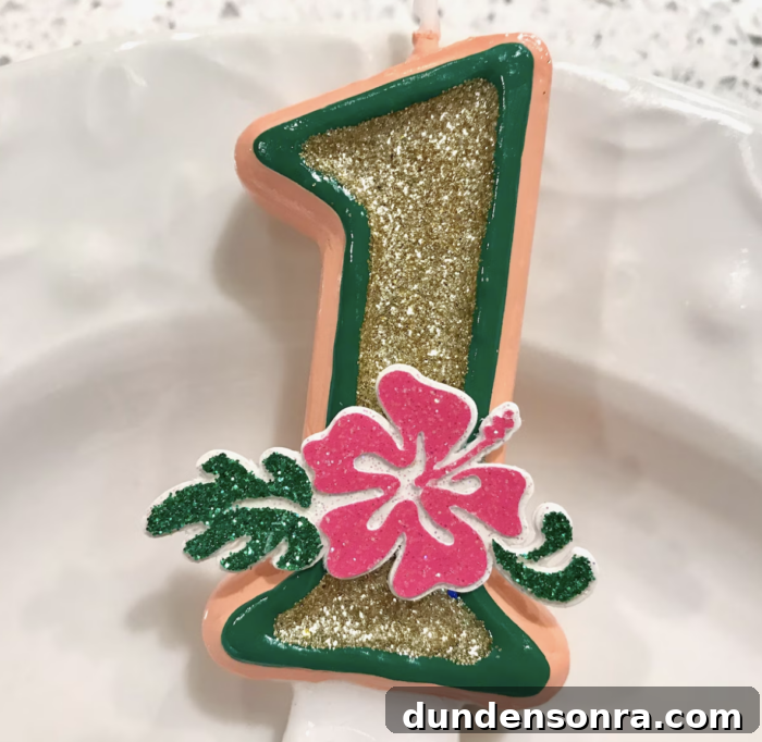 Moana Birthday Candle Number 1 birthday candle with Moana theme.