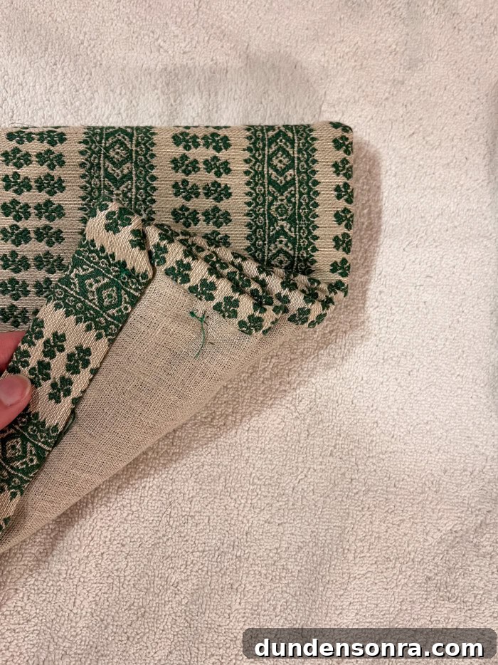 tacking roman shade folds