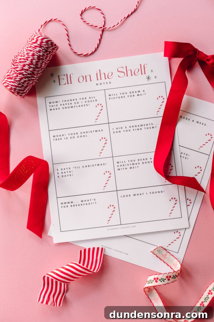Printable Elf on the Shelf Notes: Free Holiday Templates for Kids 2 Elf on the Shelf printable notes
