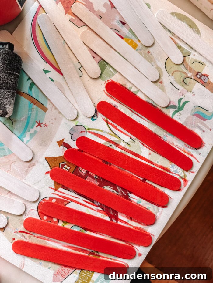 DIY Popsicle Stick Storefront Ornaments: Charming Mini Shop Decor 9 Painting popsicle sticks