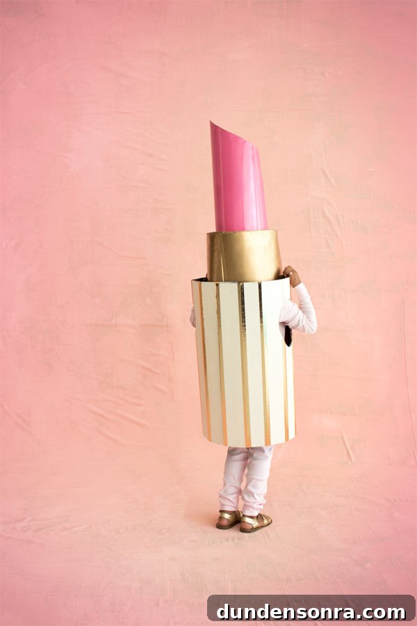 child in lipstick costume
