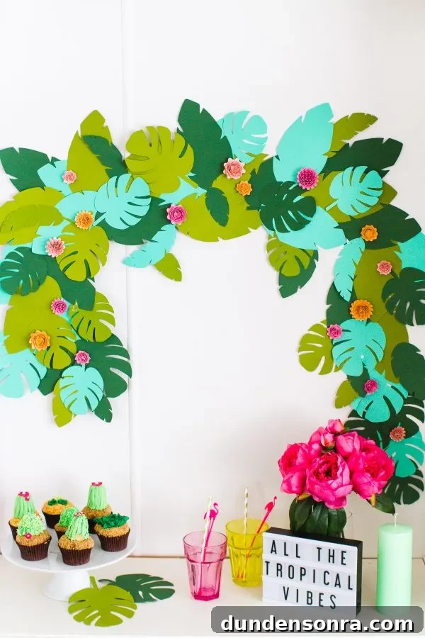 DIY tropical garland for birthday party.
