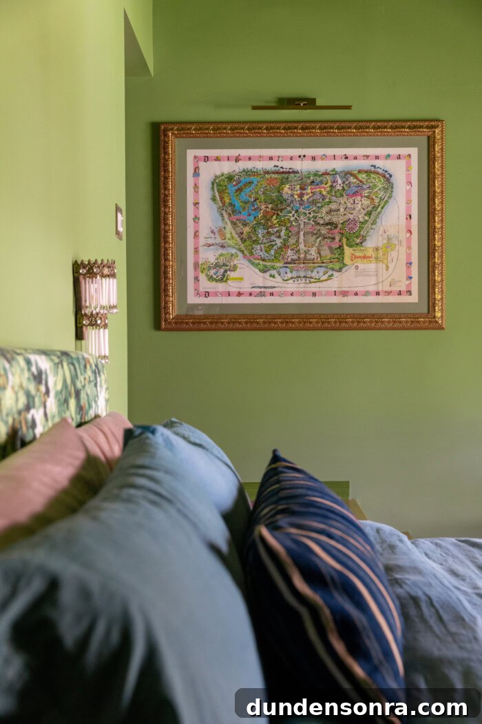 Disney map on green wall