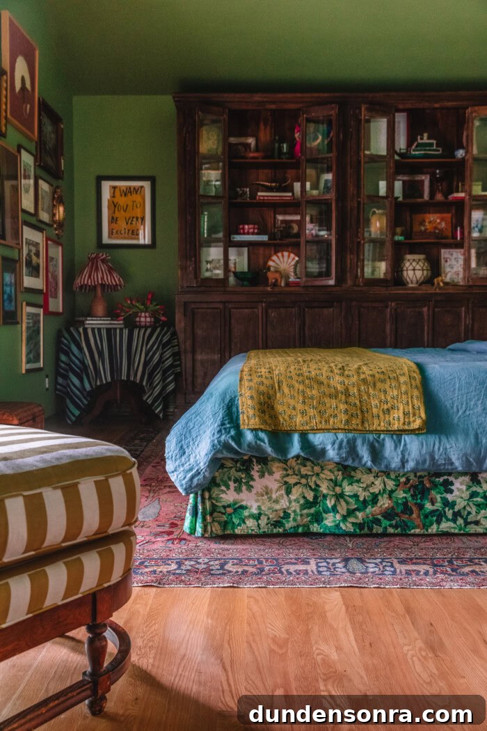 wood hutch in bedroom