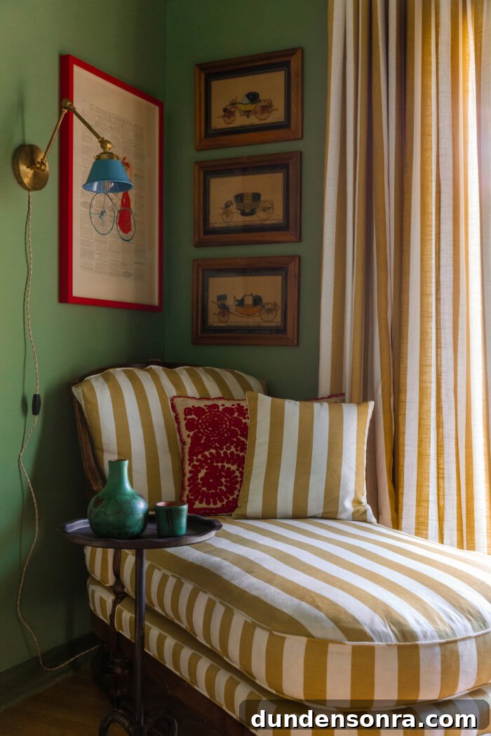 Blue sconce over chaise