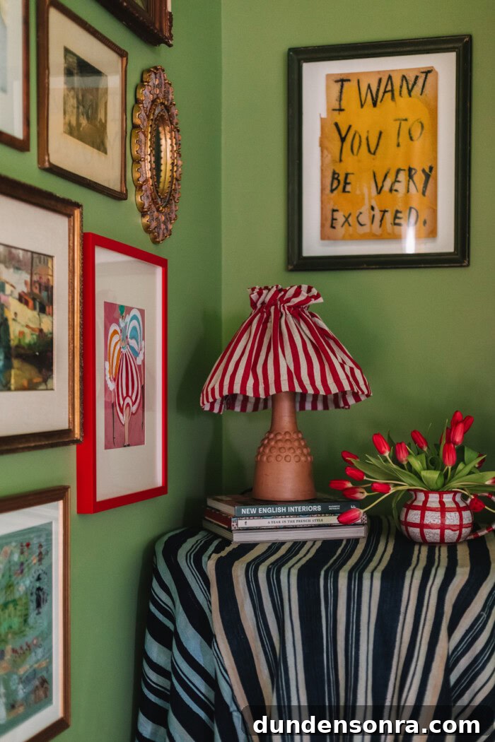 red stripe lampshade