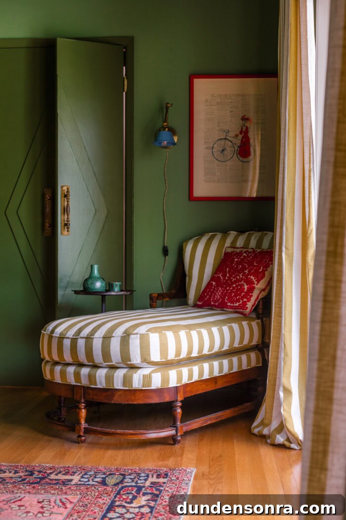 Yellow Chaise in Green Room