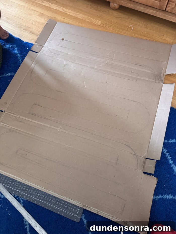 Inside Out Trunk-or-Treat Costume and Decoration Ideas 4 cardboard with zig zag drawing