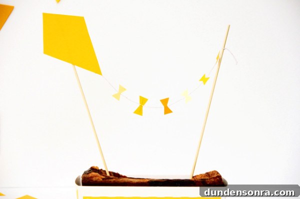 DIY Kite Cake Topper Close Up