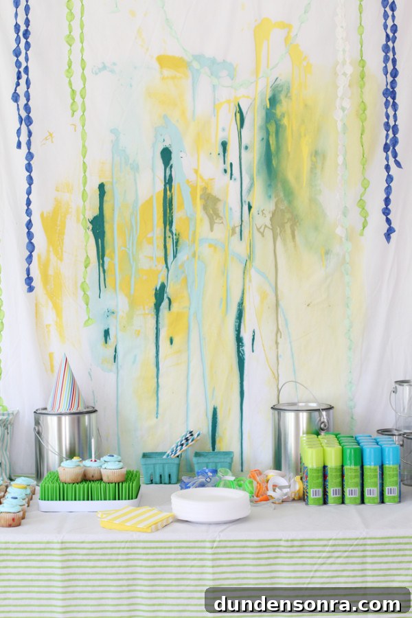 Paint Splatter Dessert Backdrop