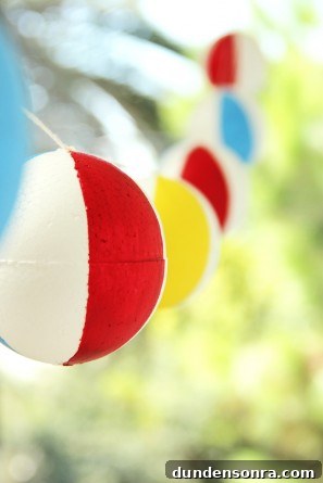 DIY Faux Beach Ball Garland