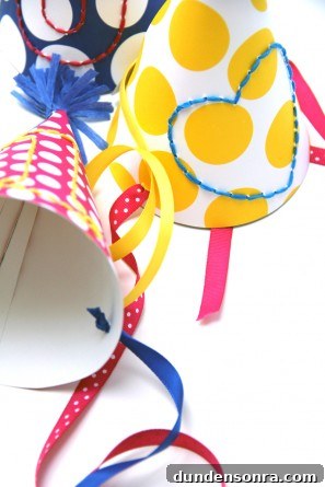 DIY Embroidered Birthday Party Hats