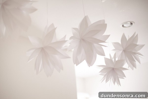 White Flower Ceiling Decor