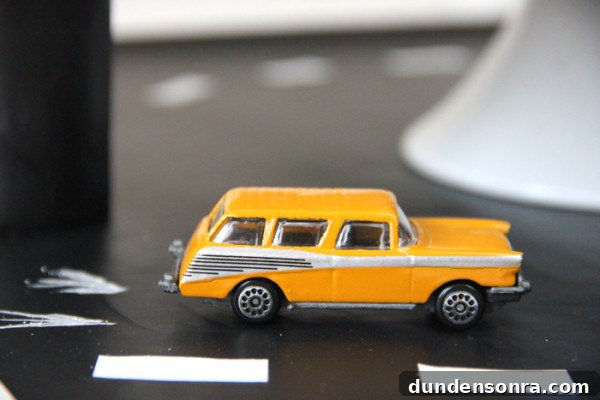 Vintage Car Tablescape with Toy Cars