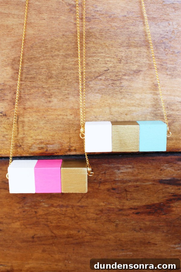 DIY Wooden Block Necklace