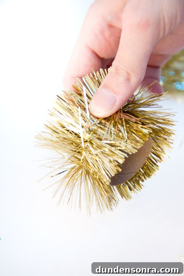 Taping ribbon inside honeycomb bulb