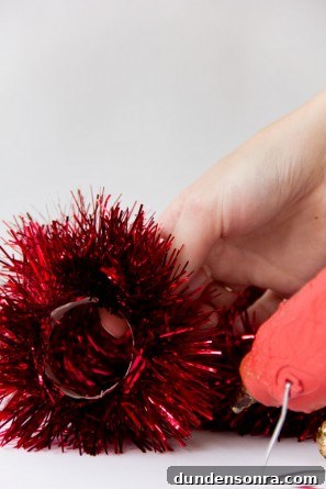 DIY Tinsel Napkin Rings