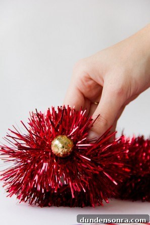 DIY Tinsel Napkin Rings