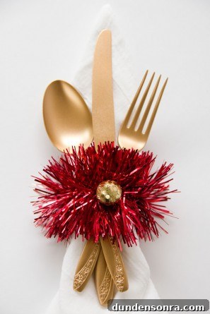 DIY Tinsel Napkin Rings