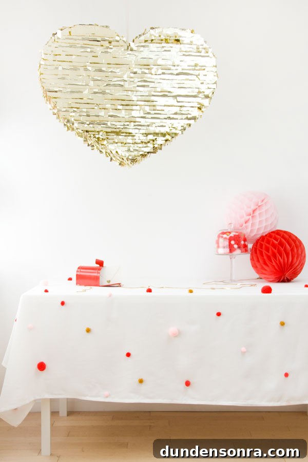DIY Pom Pom Tablecloth