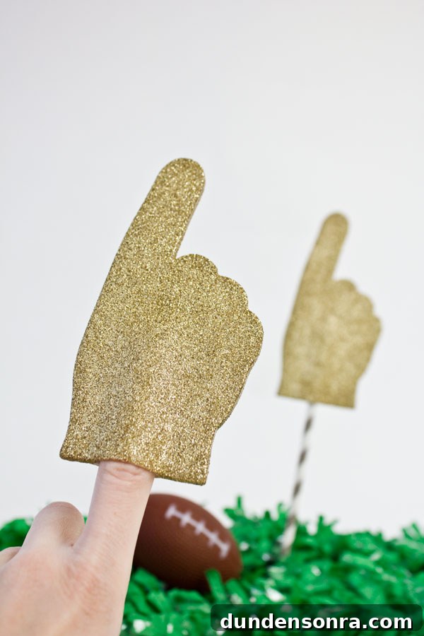 Make Glitter Foam Fingers: DIY Craft Tutorial for Cheer Props 2 DIY Glitter Foam Fingers
