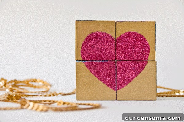 Glitter Block Puzzle Valentines: DIY Step-by-Step Craft Guide 3 DIY Heart Block Puzzle Valentine